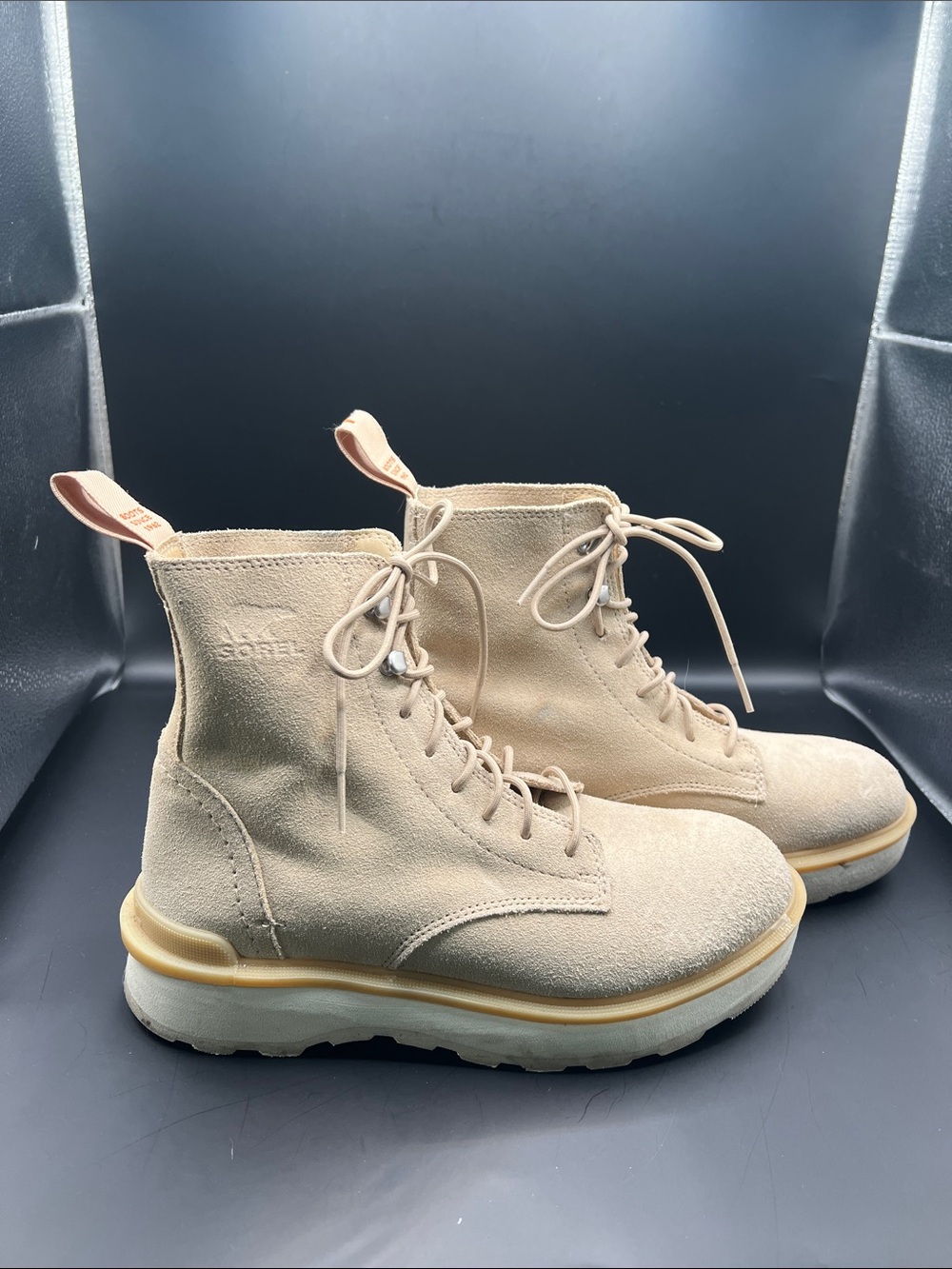 Sorel Women's Lace-Up Suede Boots in Beige